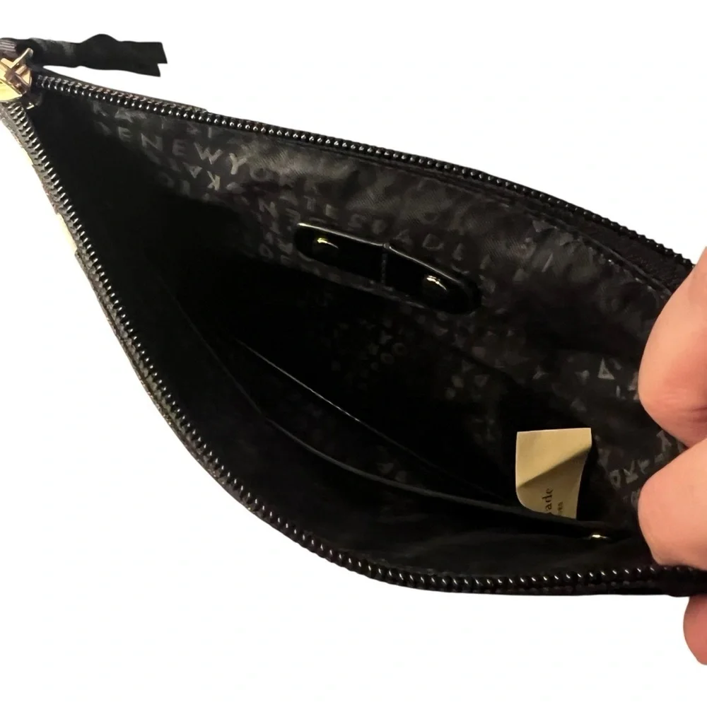 Kate Spade Black and Cream Interior Clutch